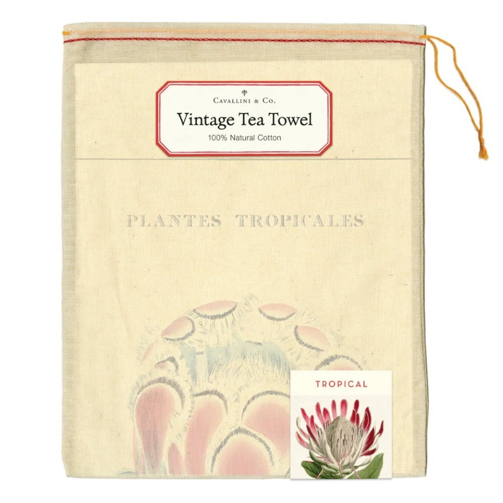 Cavallini & Co. Vintage Tea Towel - Tropical Plants Pattern BRAND NEW NWT - Picture 10 of 11